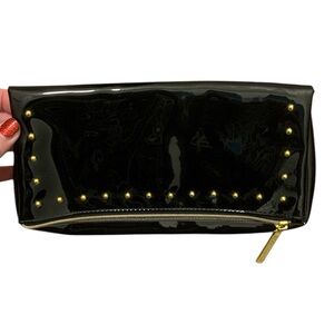 Estée Lauder Black and Gold Cosmetic Bag with Studded Accents